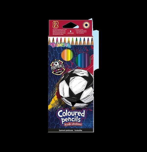 Kredki ołówkowe trójkątne colorino football 12 kolorów