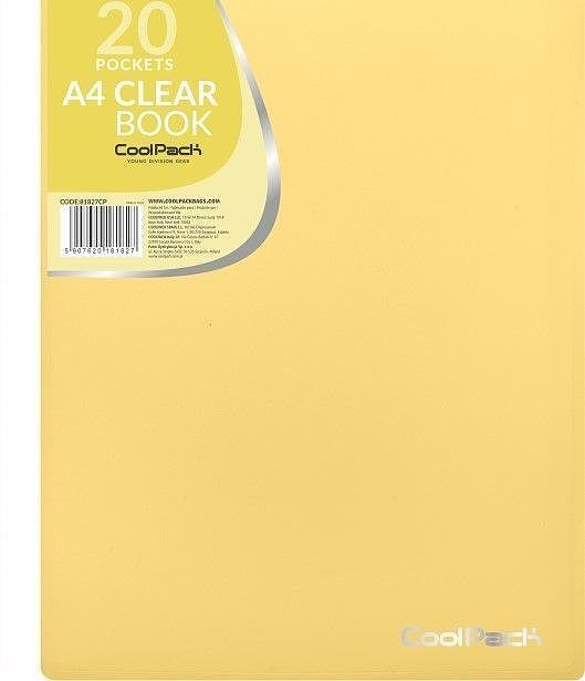 Teczka clear book a4 coolpack pastel 20 koszulek żółty