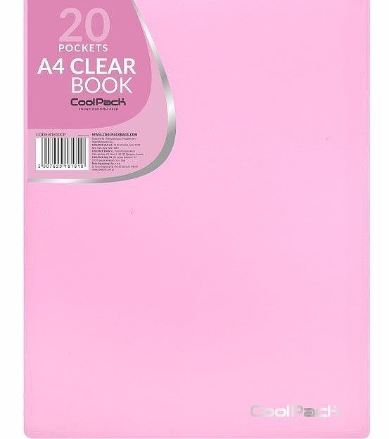 Teczka clear book a4 coolpack pastel 20 koszulek róż