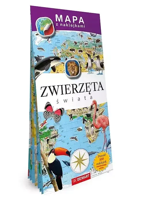 Mapy z naklejkami. Zwierzęta świata