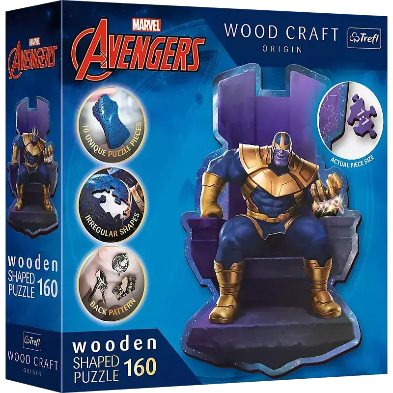 Puzzle drewniane Avengers Thanos na Tronie 160