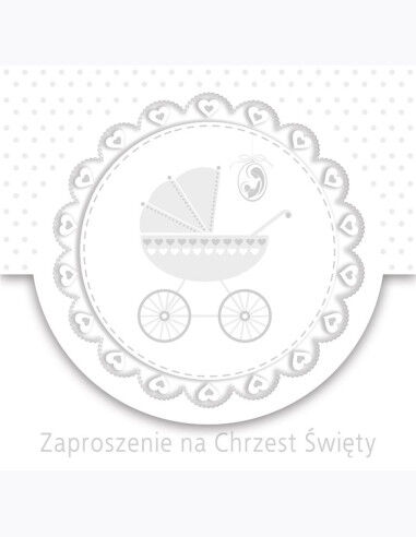 Zaproszenie kwadrat ZKW 120x120 Chrzest nr 56257 Dziecięce - Baby, Chłopiec, Dziewczynka, Srebrne, Tłoczenie