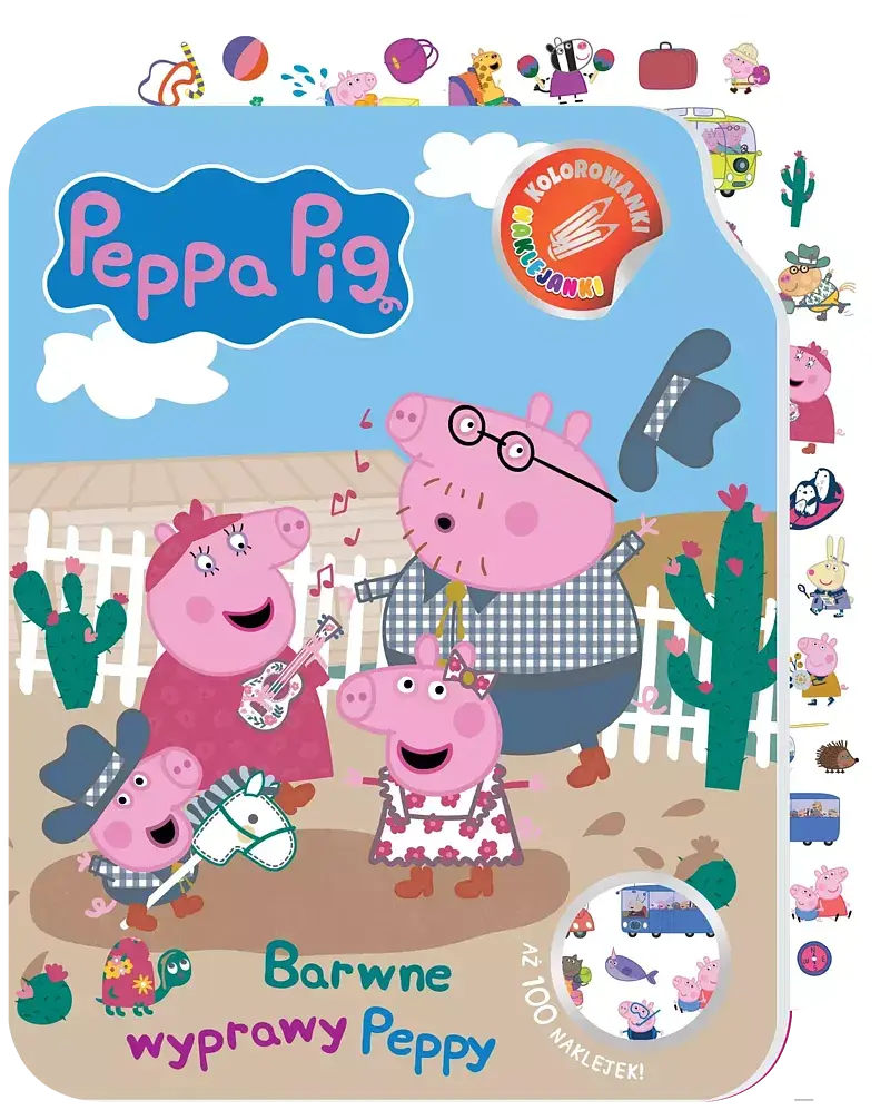 Peppa Pig. Kolorowanki - naklejanki cz. 2 Barwne wyprawy Peppy