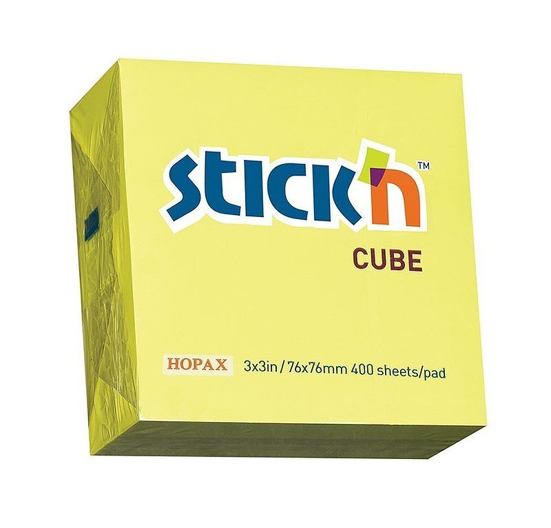 Notes samoprzylepny 76x76mm kostka żółty neon maped 400 kartek