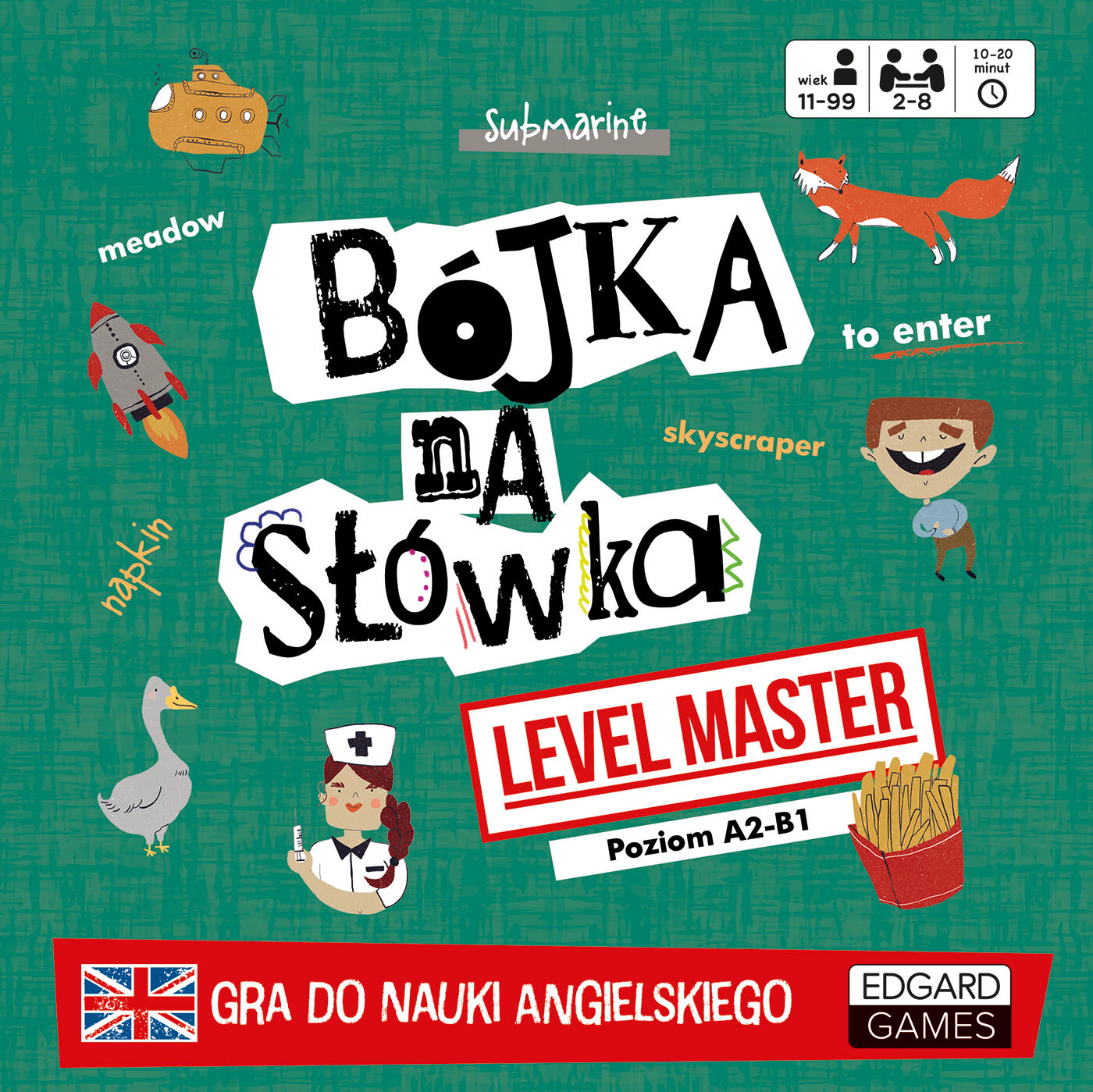 Bójka na słówka Level Master. Gra do nauki angielskiego. Edgard Games