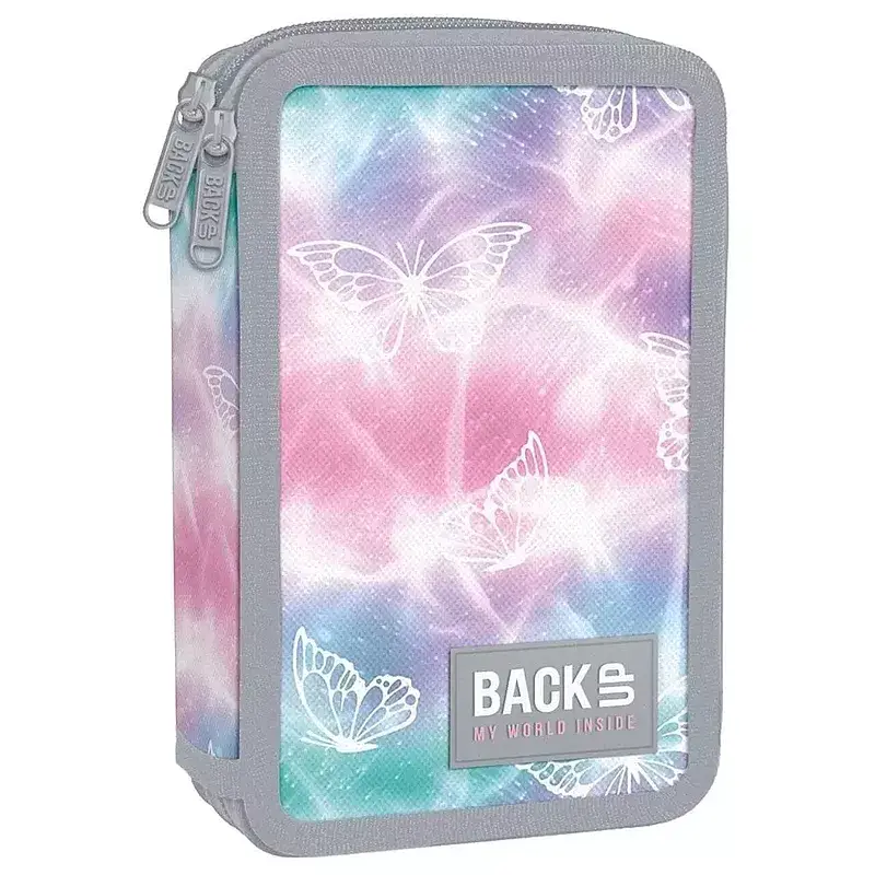 Piórnik z wyposażeniem BackUp PASTELOWA MAGIA, motyle