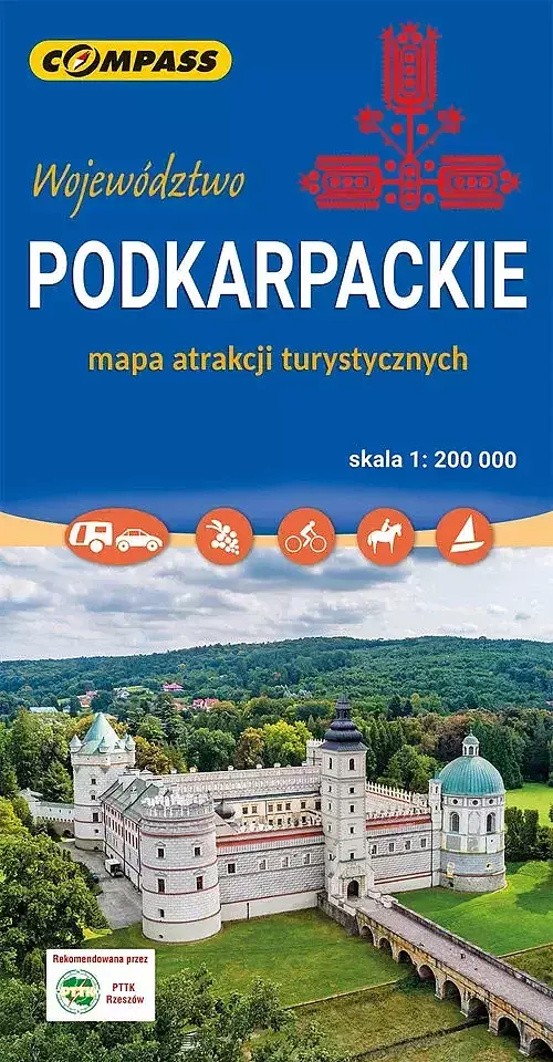Województwo podkarpackie. Mapa atrakcji turystycznych w skali 1:200 000