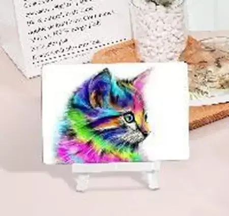 Diamentowa mozaika kotek kolor portret +sztaluga no-1007232