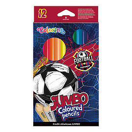 Kredki ołówkowe trójkątne jumbo colorino football 12 kolorów