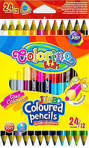 Kredki colorino kids ołówkowe trójkątne jumbo 12 sztuk 24 kolory