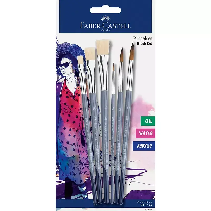 Zestaw pędzelków kreatywnych faber-castell 6 szt