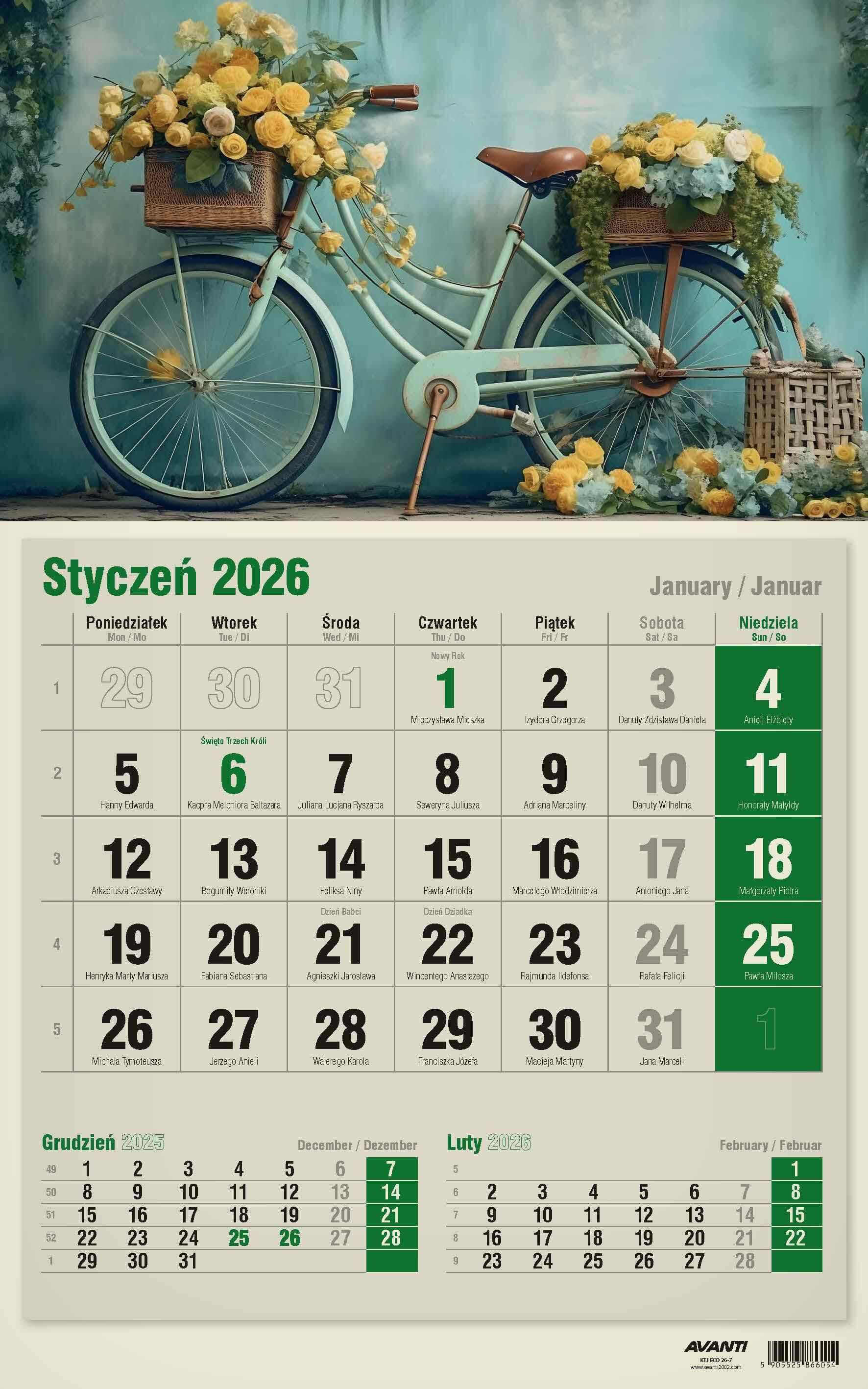Kalendarz 2026 KTJEKO 1szt.mix