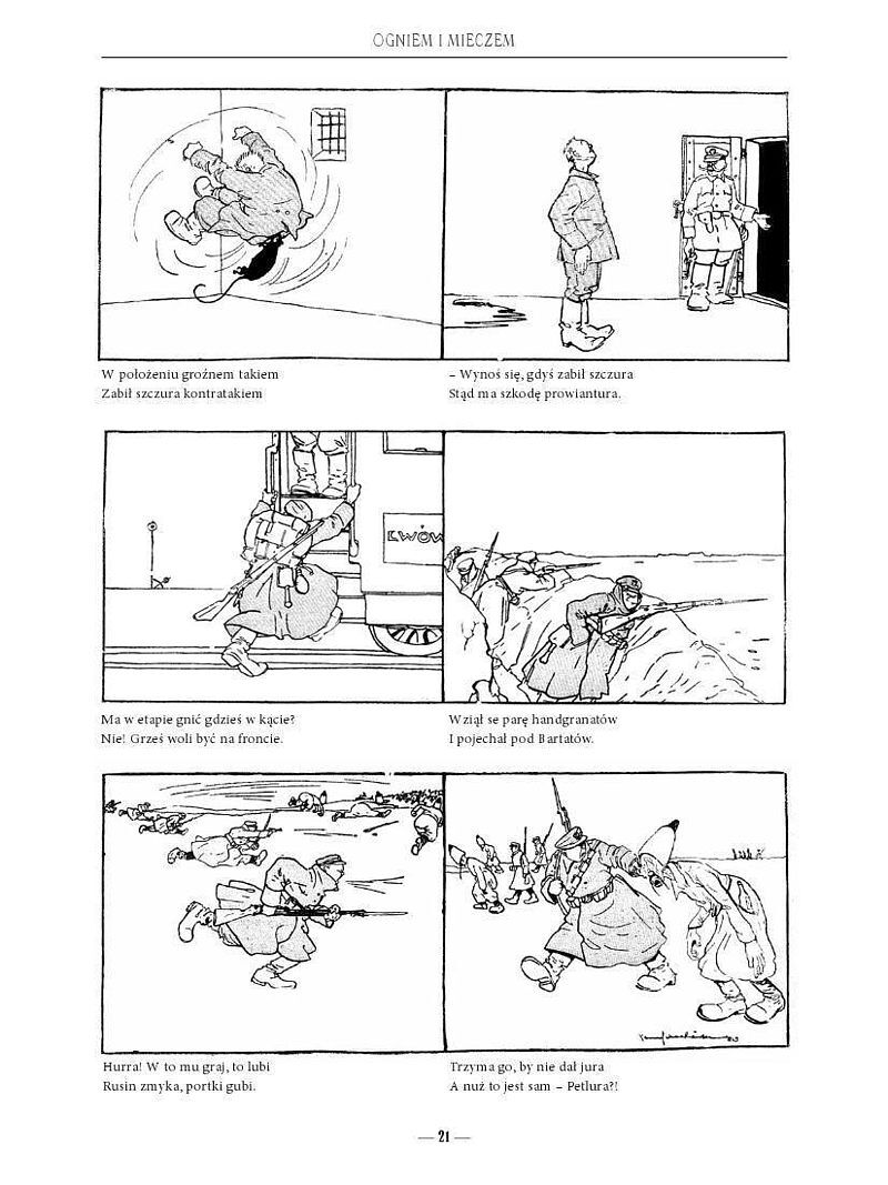 Dawny komiks polski #2 - Ogniem i mieczem, czyli przygody szalonego Grzesia. Kubuś i Bubuś. Przygody Walka w czasie wojny.