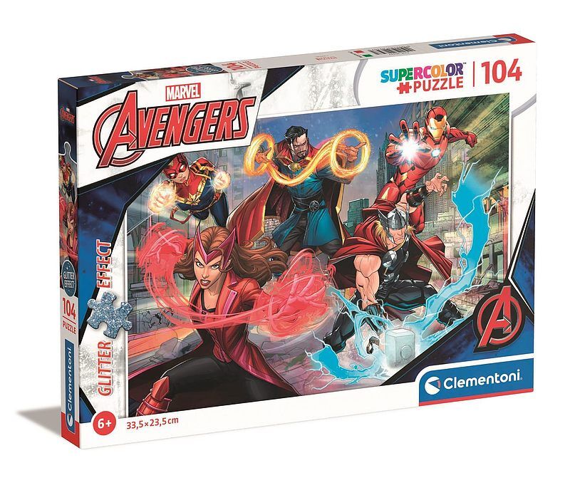 Puzzle 104 z brokatem the avengers 20347