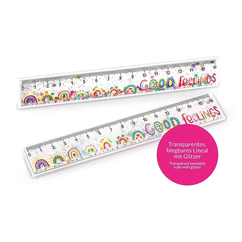 Linijka brokatowa good feelings 16 cm