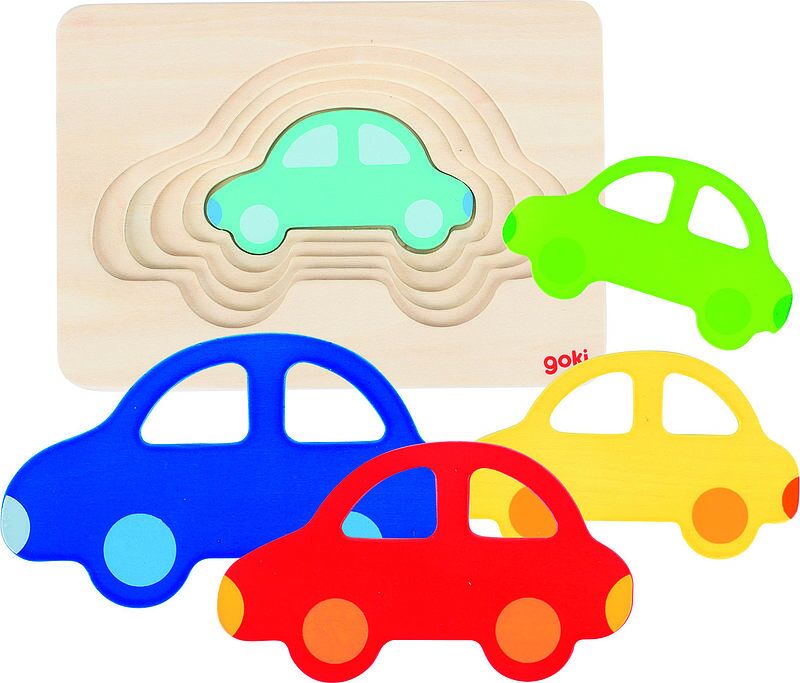 Puzzle warstwowe samochodzik drewniane