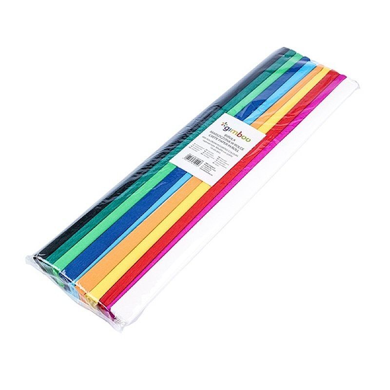 Bibuła marszczona gimboo w rolce 50x200cm 10 sztuk mix kolorów