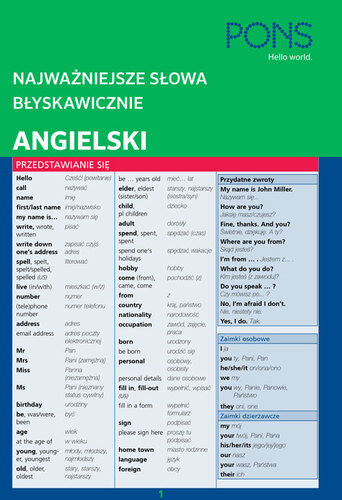 Najważniejsze słowa błyskawicznie angielski PONS
