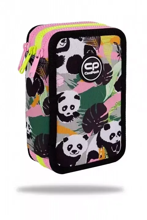 Piórnik potrójny z wyposażeniem coolpack  jumper 3 panda gang