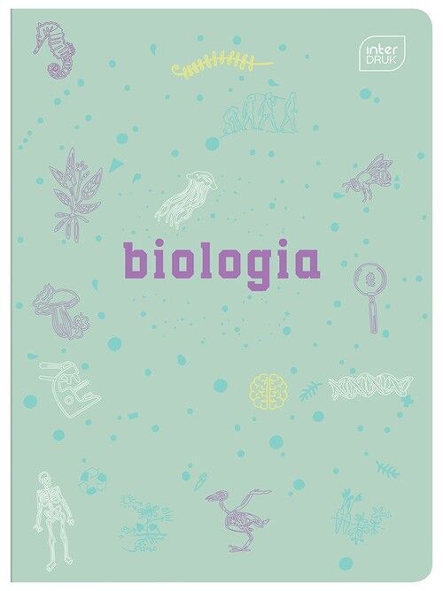 Zeszyt A5 w kratkę 60 kartek Biologia 10 sztuk mix