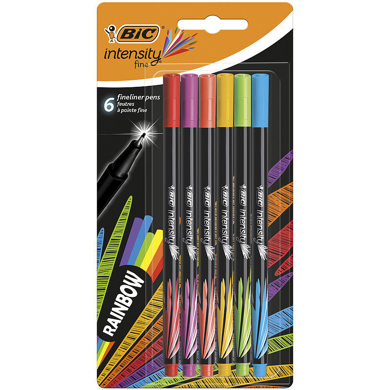 Cienkopisy bic intensity fine mix rainbow blister 6 kolorów