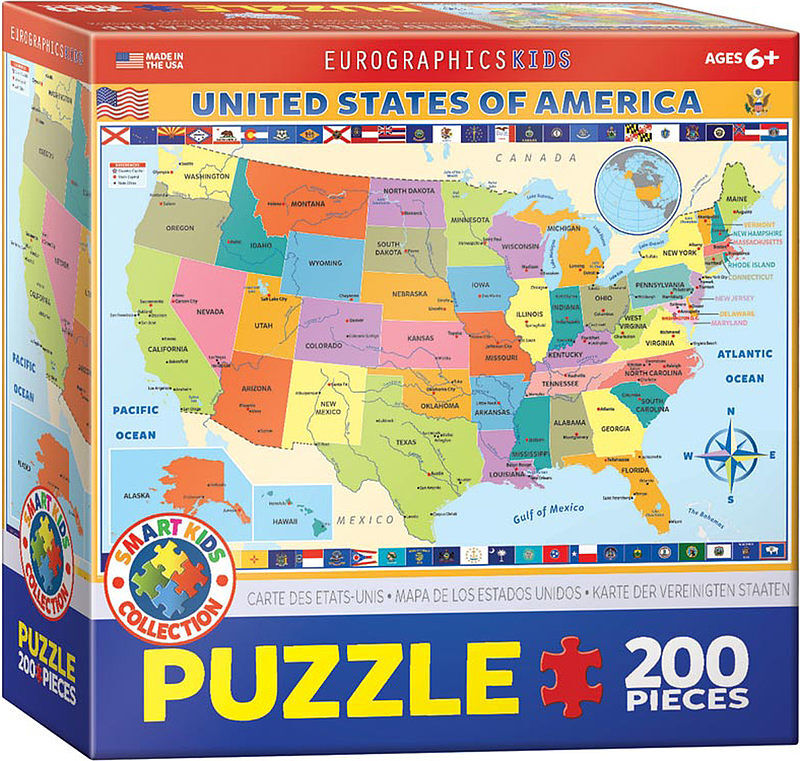 Puzzle 200 eg-map of the usa 6200-0651