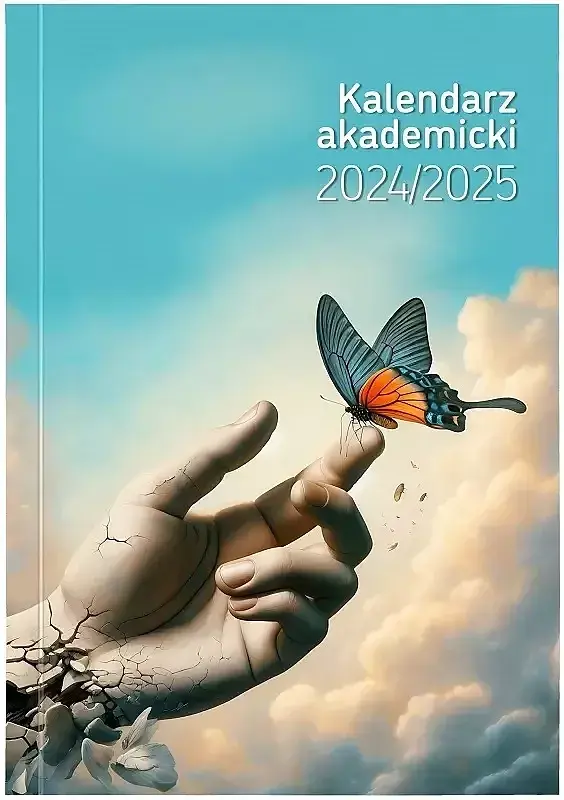 Kalendarz 2024/2025 akademicki a5 bezbarwny dłoń