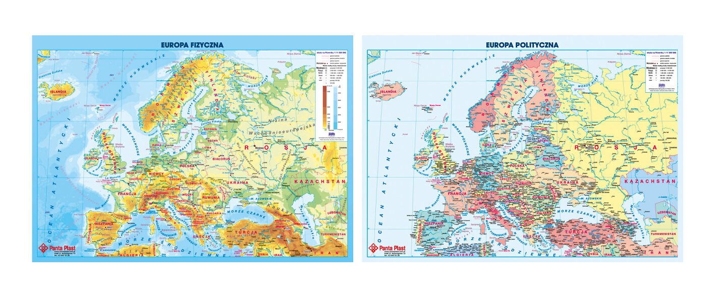 Podkład dwustronny z Mapą Europy