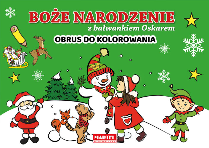 Boże narodzenie z bałwankiem oskarem obrus do kolorowania