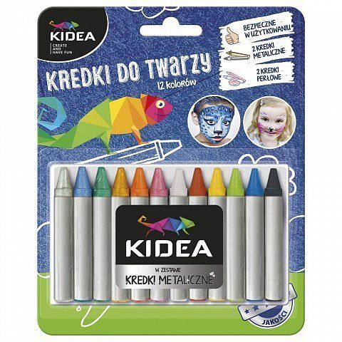 Kredki do twarzy 12 kolorów x 2,5 g kidea