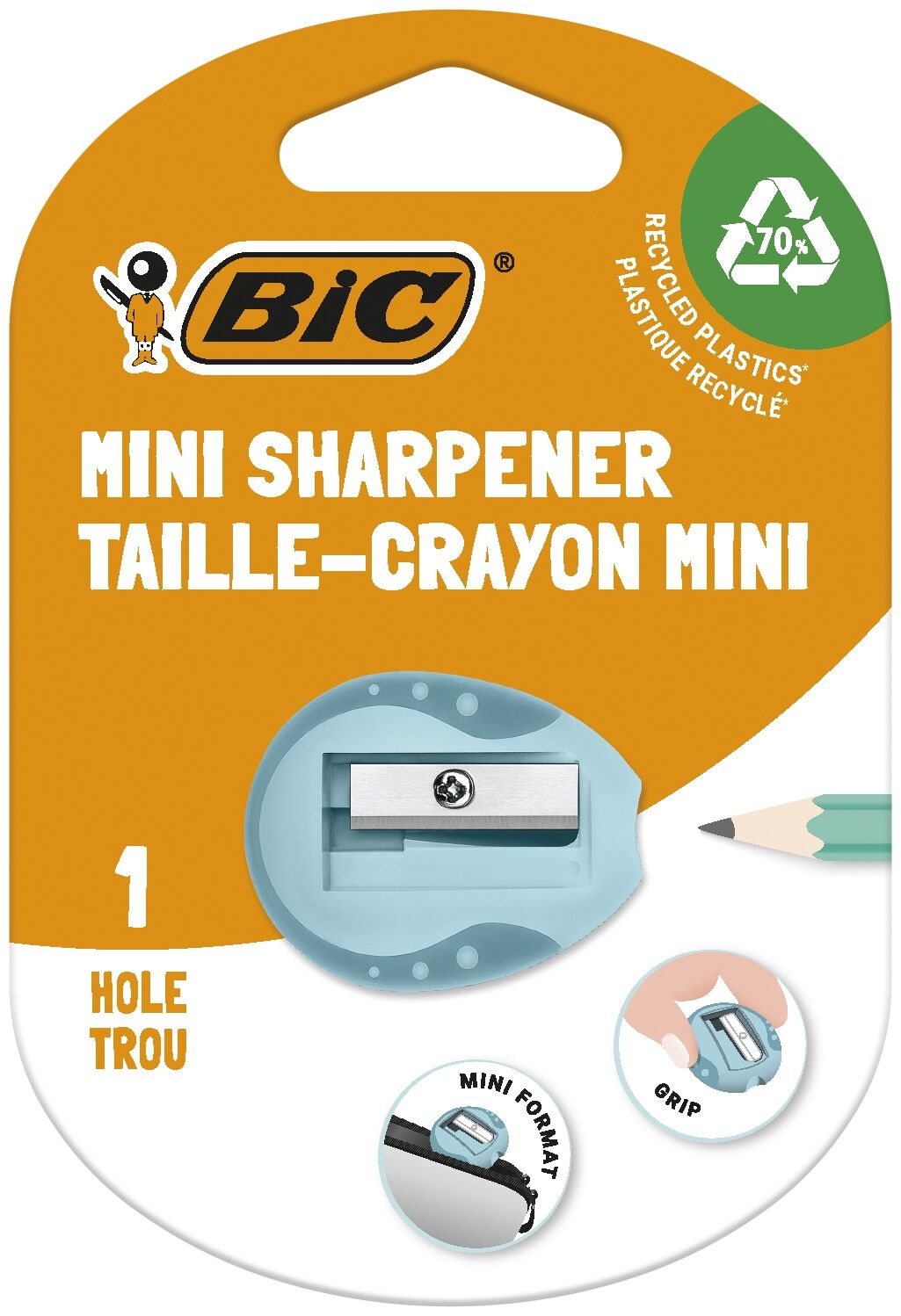 Temperówka BIC Mini Sharpener 1 otwór blister 1szt.mix