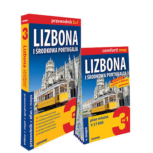Lizbona i środkowa Portugalia 3w1: przewodnik + atlas + mapa