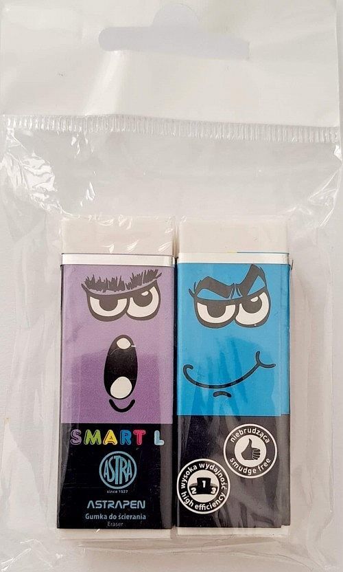 Gumka do ścierania pen smart l astra blister 2 sztuki mix