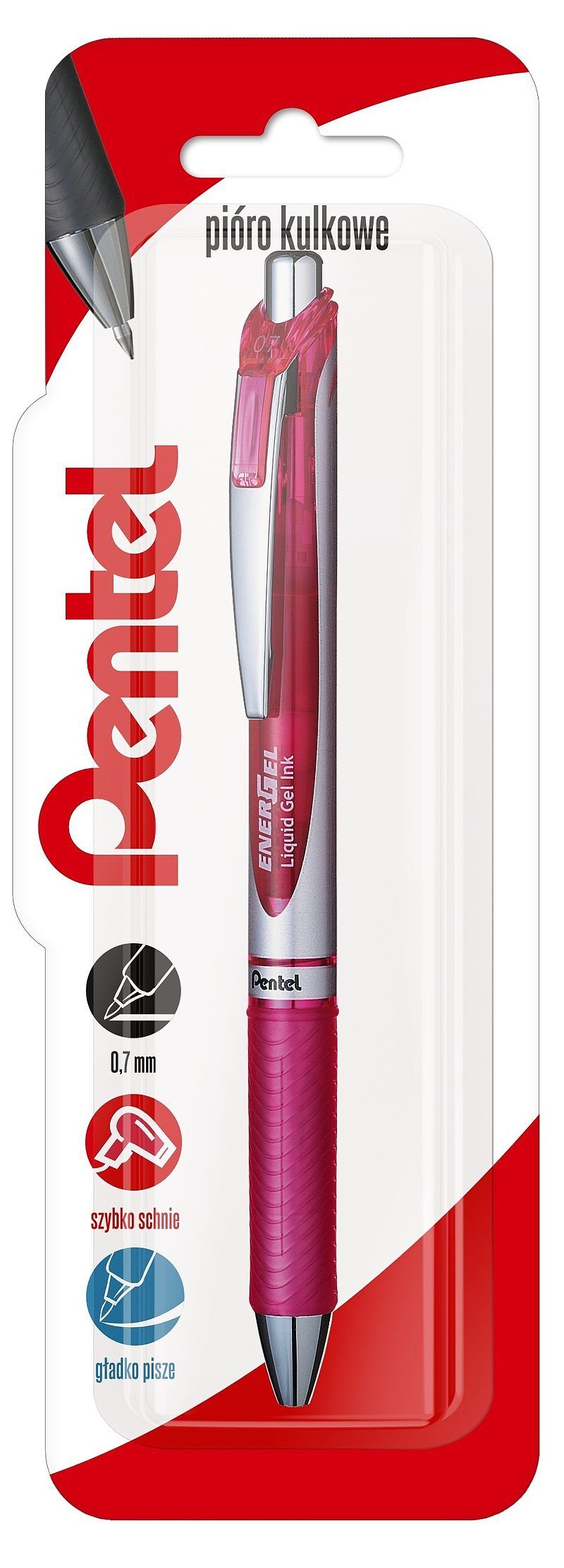 Pióro kulkowe 0,7 mm energel bl77 różowy 1 szt