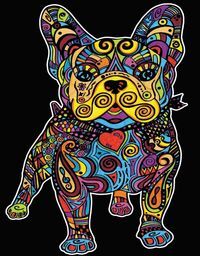 Kolorowanka Welwetowa Colorvelvet 47x35 cm Buldog Francuski + 12 flamastrów Carioca