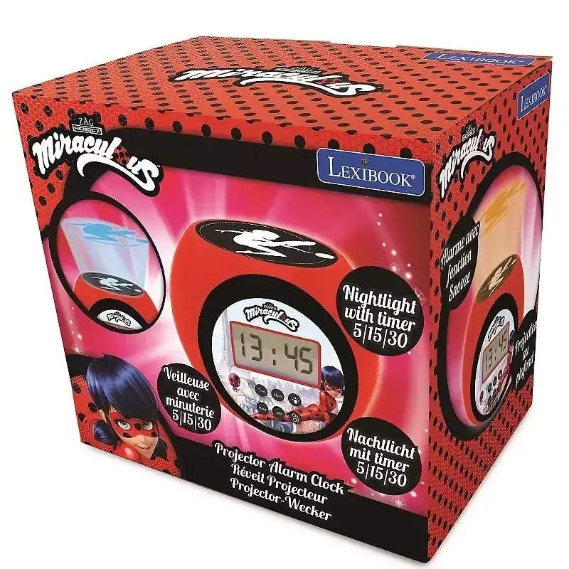 Budzik cyfrowy miraculous z projektorem i timerem rl977mi