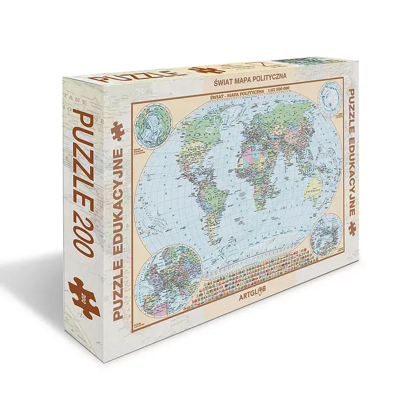 Puzzle 200 świat polityczny mapa