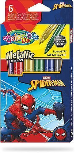 Flamastry metaliczne colorino kids 6 kolorów spiderman