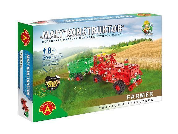 Mały konstruktor maszyny rolnicze traktor z przyczepą 1216