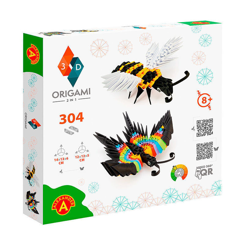 Origami 3d 2 w 1 motyl pszczoła