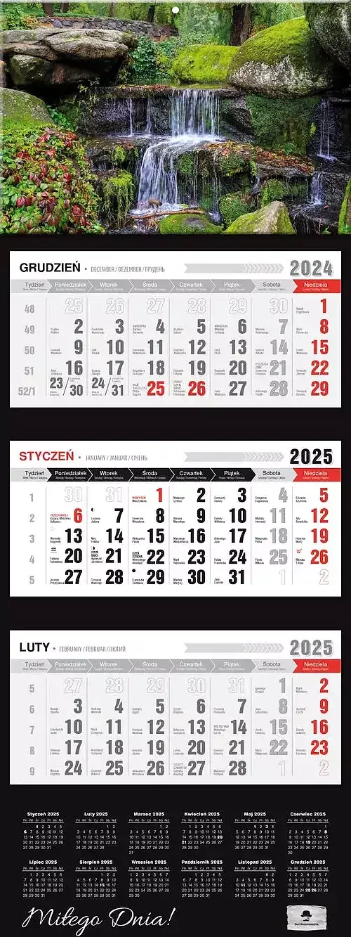 Kalendarz 2025 trójdzielny premium zen kt2–v. 72