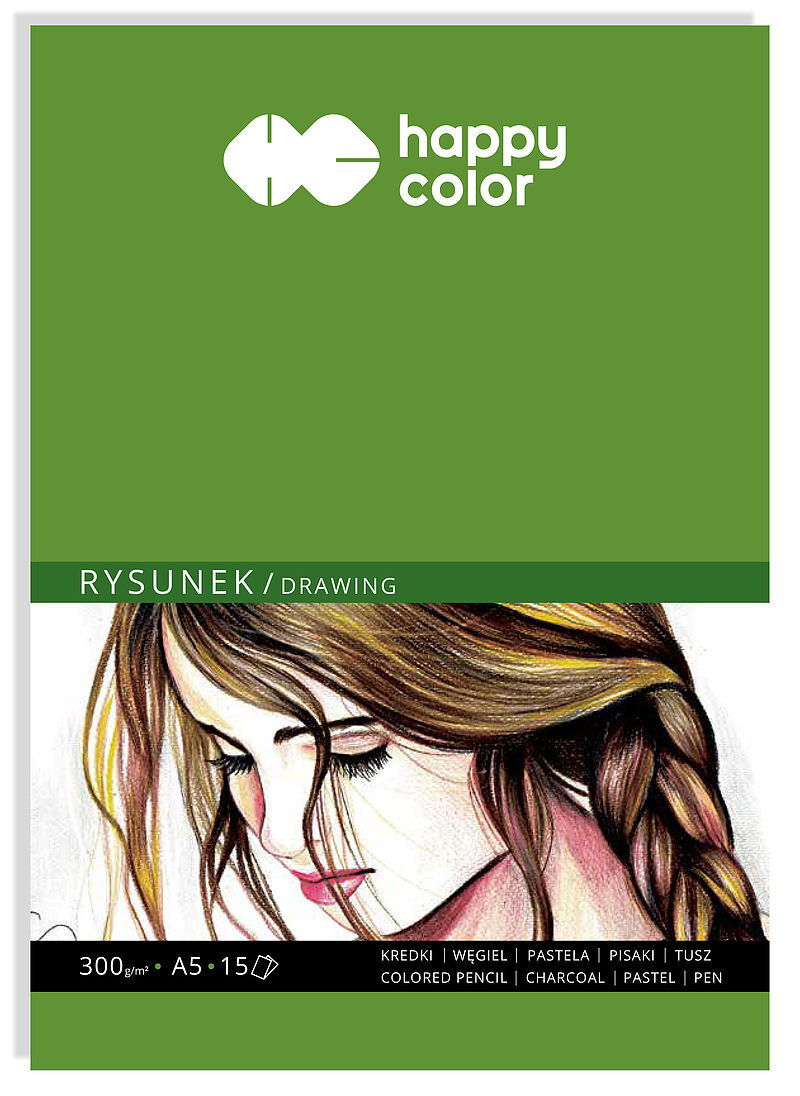 Blok do rysunku a5 15 ark. 300g. Happy color