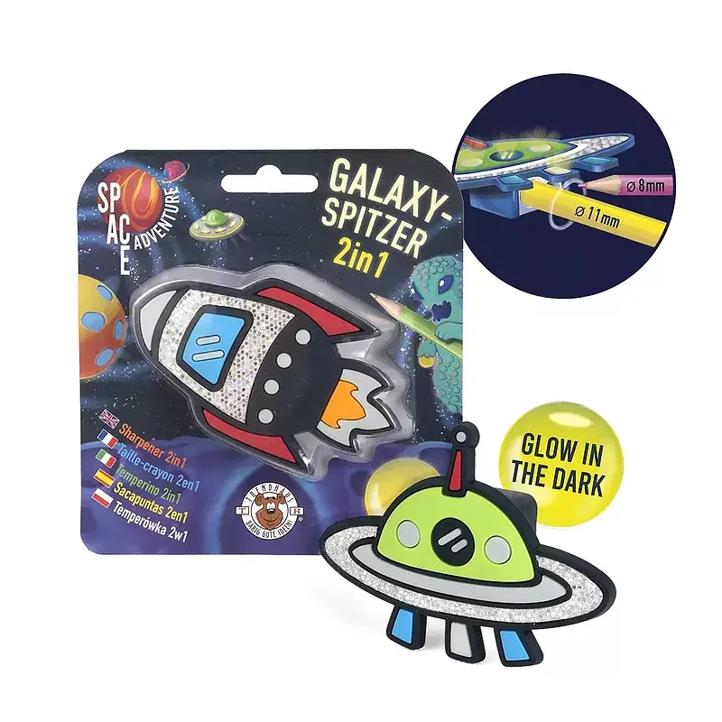 Temperówka świecąca w ciemności space adventure 1 szt. Mix