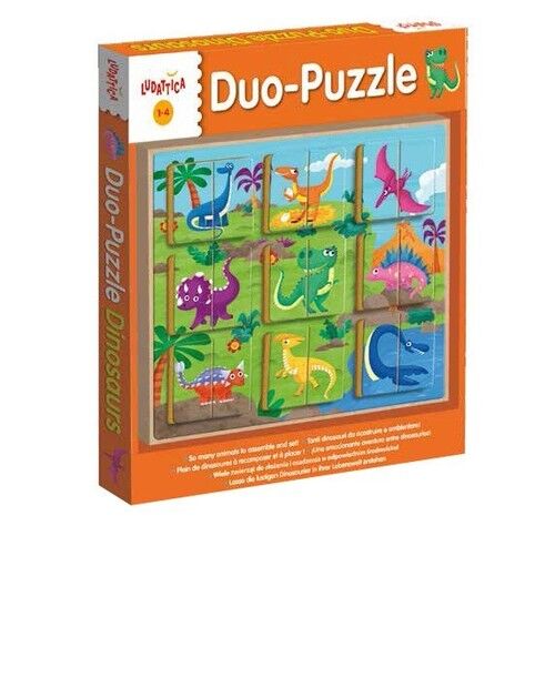 Ludattica Legno Puzzle-Duo Dinosaurs