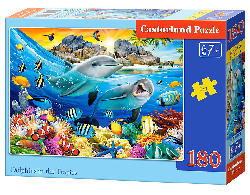 Puzzle 180 delfiny w tropikach b-018468