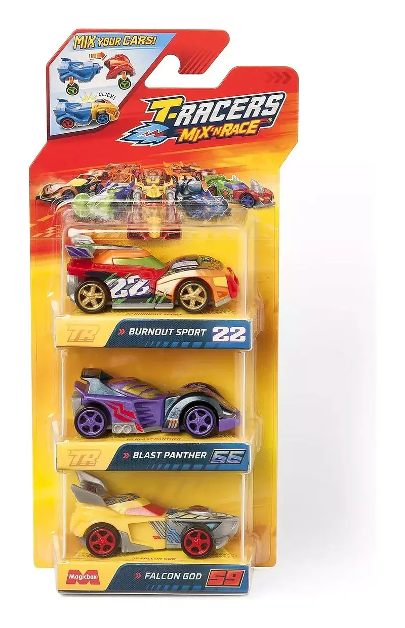 T-racers mix ‘n race pack 3 blister 1 szt. Mix