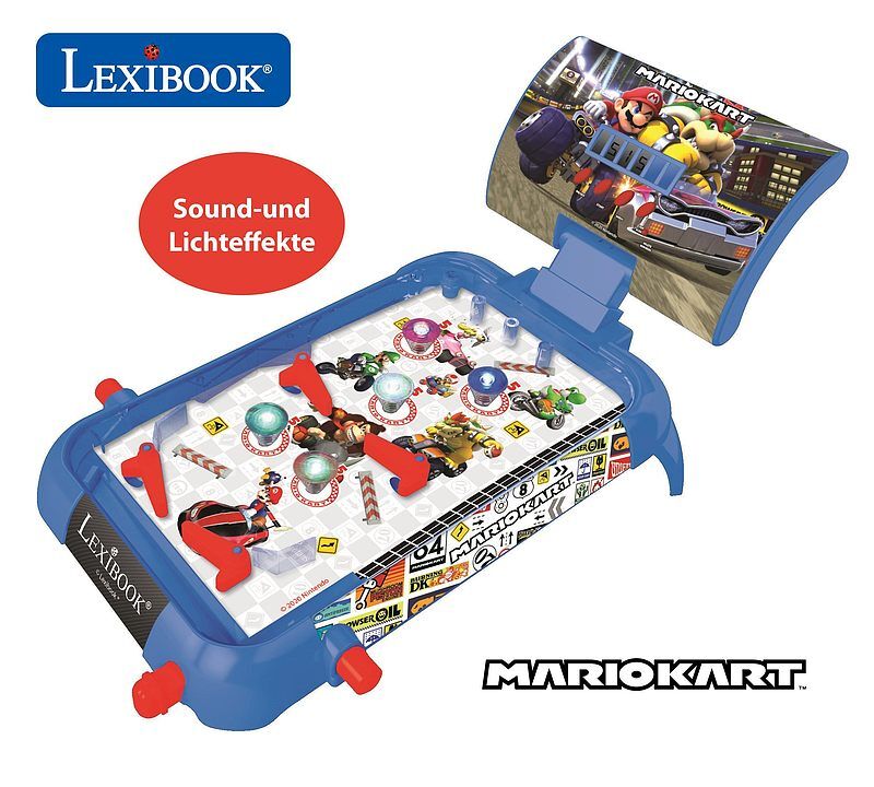 Elektroniczny pinball z dźwiękiem i światłami mario kart jg610ni