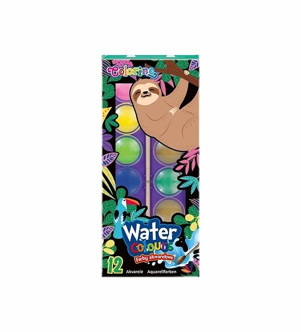 Farby akwarelowe mała pastylka colorino wildkid 12 kolorów