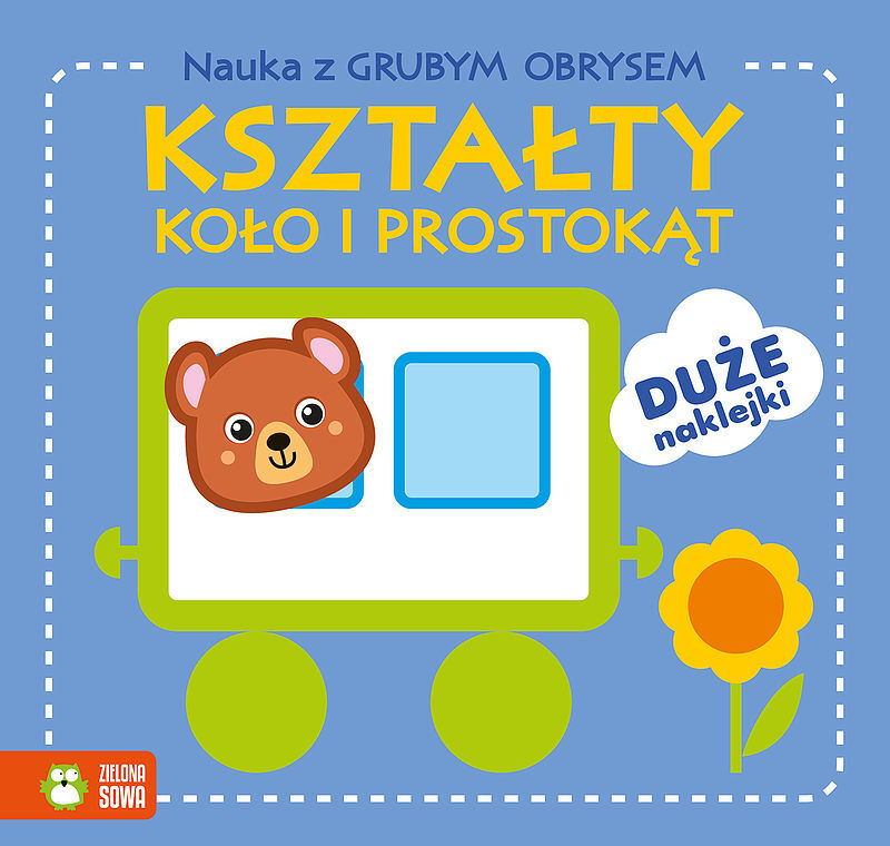 Nauka z grubym obrysem. Kształty. Koło i prostokąt