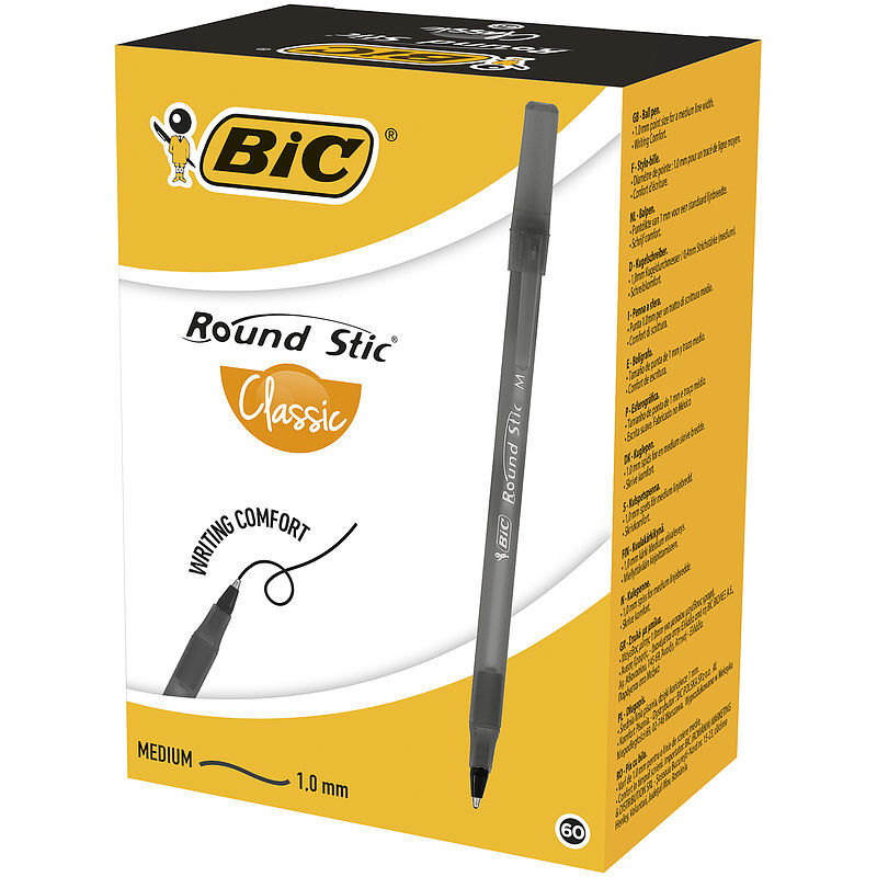 Długopis bic round stic classic czarny pudełko 60szt